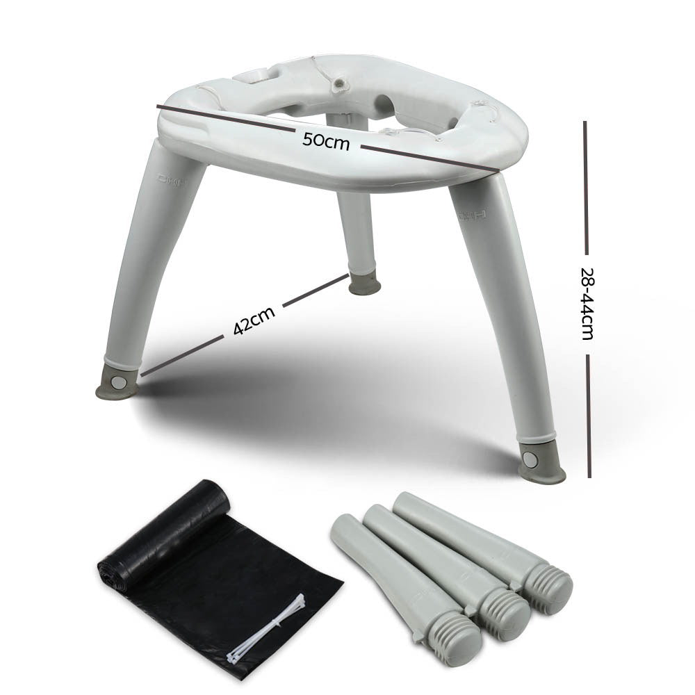 Weisshorn Portable Folding Camping Toilet 120kg Capacity with Anti-Slip Legs - SuperSaverAU - view 2