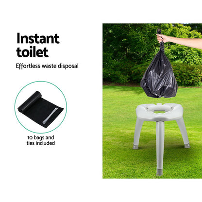 Weisshorn Portable Folding Camping Toilet 120kg Capacity with Anti-Slip Legs