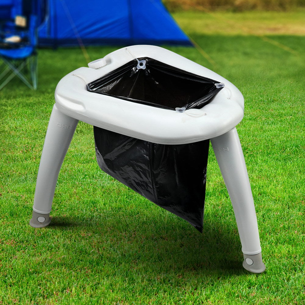 Weisshorn Portable Folding Camping Toilet 120kg Capacity with Anti-Slip Legs - SuperSaverAU - view 7