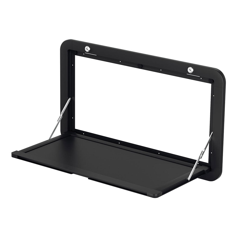 Weisshorn Caravan Table 800 x 450mm Folding Lockable Aluminium Black - SuperSaverAU - view 1