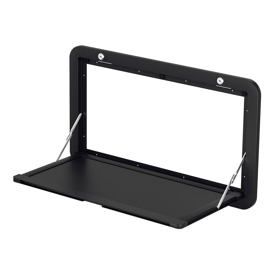 Weisshorn Caravan Table 800 x 450mm Folding Lockable Aluminium Black - SuperSaverAU - view 1
