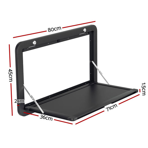 Weisshorn Caravan Table 800 x 450mm Folding Lockable Aluminium Black - SuperSaverAU - view 2
