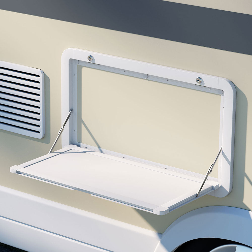 Weisshorn Caravan Table 800 x 450mm Folding Lockable White - SuperSaverAU - view 6
