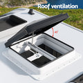 Weisshorn Caravan Roof Vent 350x350mm Black - Low Noise, Insect-Proof, All-Weather - SuperSaverAU - view 4