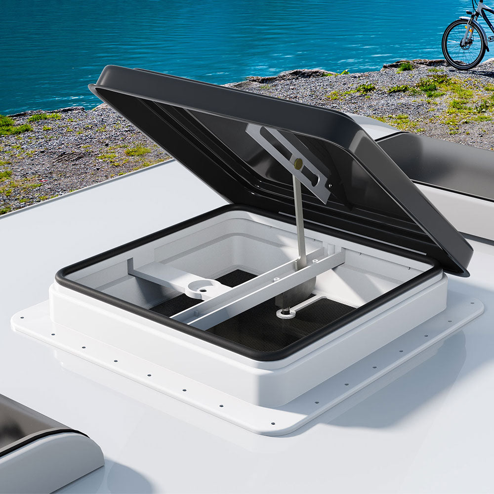Weisshorn Caravan Roof Vent 350x350mm Black - Low Noise, Insect-Proof, All-Weather - SuperSaverAU - view 7