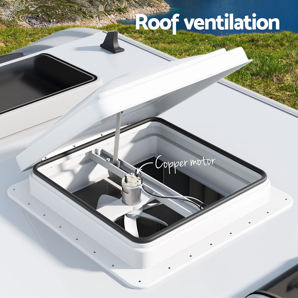 Weisshorn 12V Caravan Roof Vent Fan - White