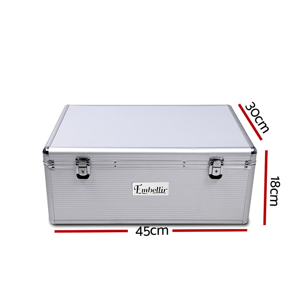 Embellir Aluminium CD Storage Case Box 500 Disks with Locks & Velvet Lining - SuperSaverAU - view 3