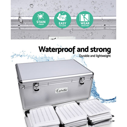 Embellir Aluminium CD Storage Case Box 500 Disks with Locks & Velvet Lining