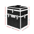 Embellir Portable Cosmetic Beauty Makeup Carry Case with Mirror - Crocodile Black - SuperSaverAU - view 2