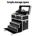Embellir Portable Cosmetic Beauty Makeup Carry Case with Mirror - Crocodile Black - SuperSaverAU - view 5