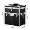 Embellir Portable Cosmetic Beauty Makeup Carry Case with Mirror - Diamond Black - SuperSaverAU - view 2