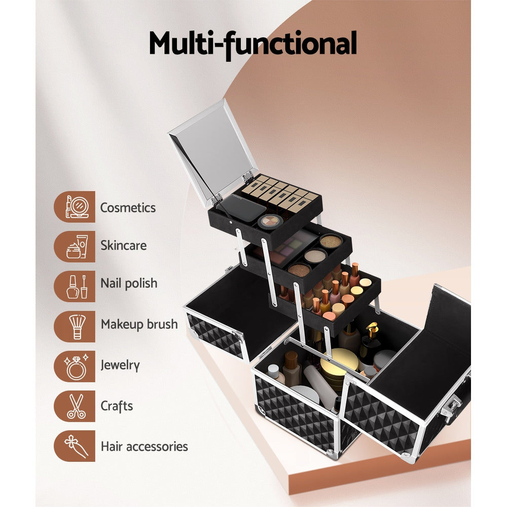 Embellir Makeup Case Beauty Organiser Bag Travel Large Cosmetic Storage Portable - SuperSaverAU - view 6