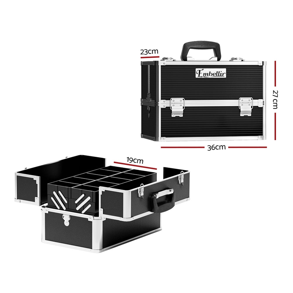Embellir Portable Cosmetic Beauty Makeup Case- Black - SuperSaverAU - view 2