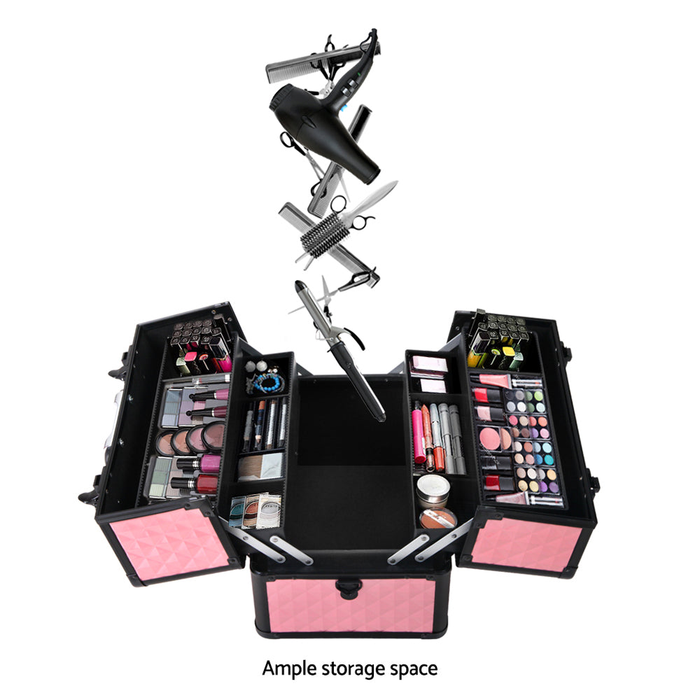 Embellir Portable Cosmetic Beauty Makeup Case - Diamond Pink - SuperSaverAU - view 5