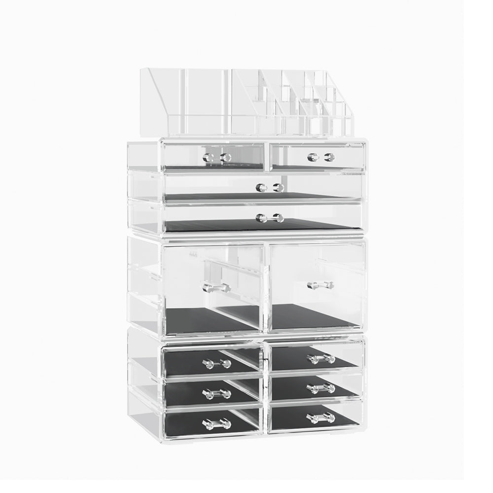 Embellir Makeup Case Acrylic Cosmetic Organizer Storage Box Jewellery Holder - SuperSaverAU - view 1