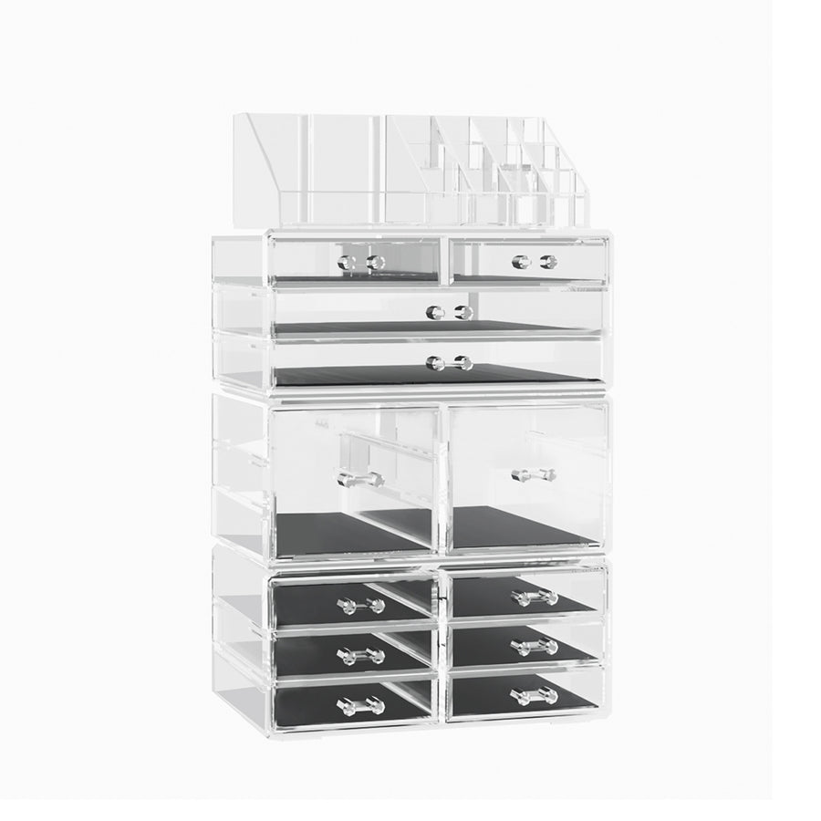 Embellir Makeup Case Acrylic Cosmetic Organizer Storage Box Jewellery Holder - SuperSaverAU - view 1