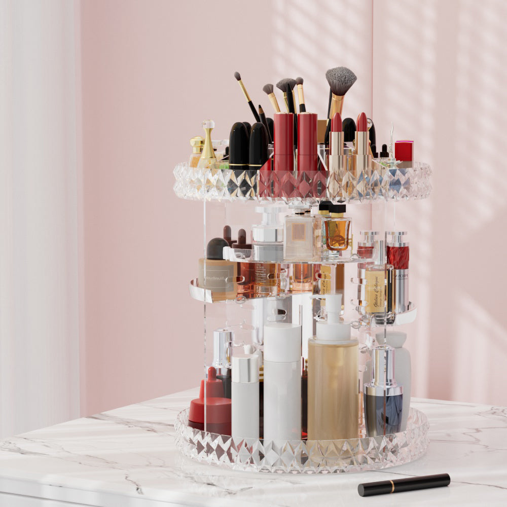 Embellir Makeup Case Acrylic Rotating Cosmetic Organizer Storage Display Holder - SuperSaverAU - view 7