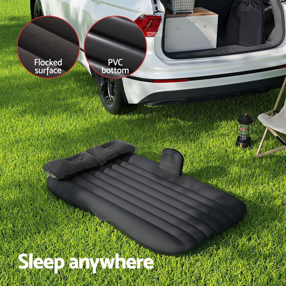 Weisshorn Car Mattress Inflatable 134x78cm with Pillows & Air Pump, Black - SuperSaverAU - view 5