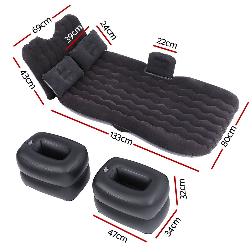 Weisshorn Car Mattress 176x80 Inflatable Bed with Pillows & Air Pump, Charcoal