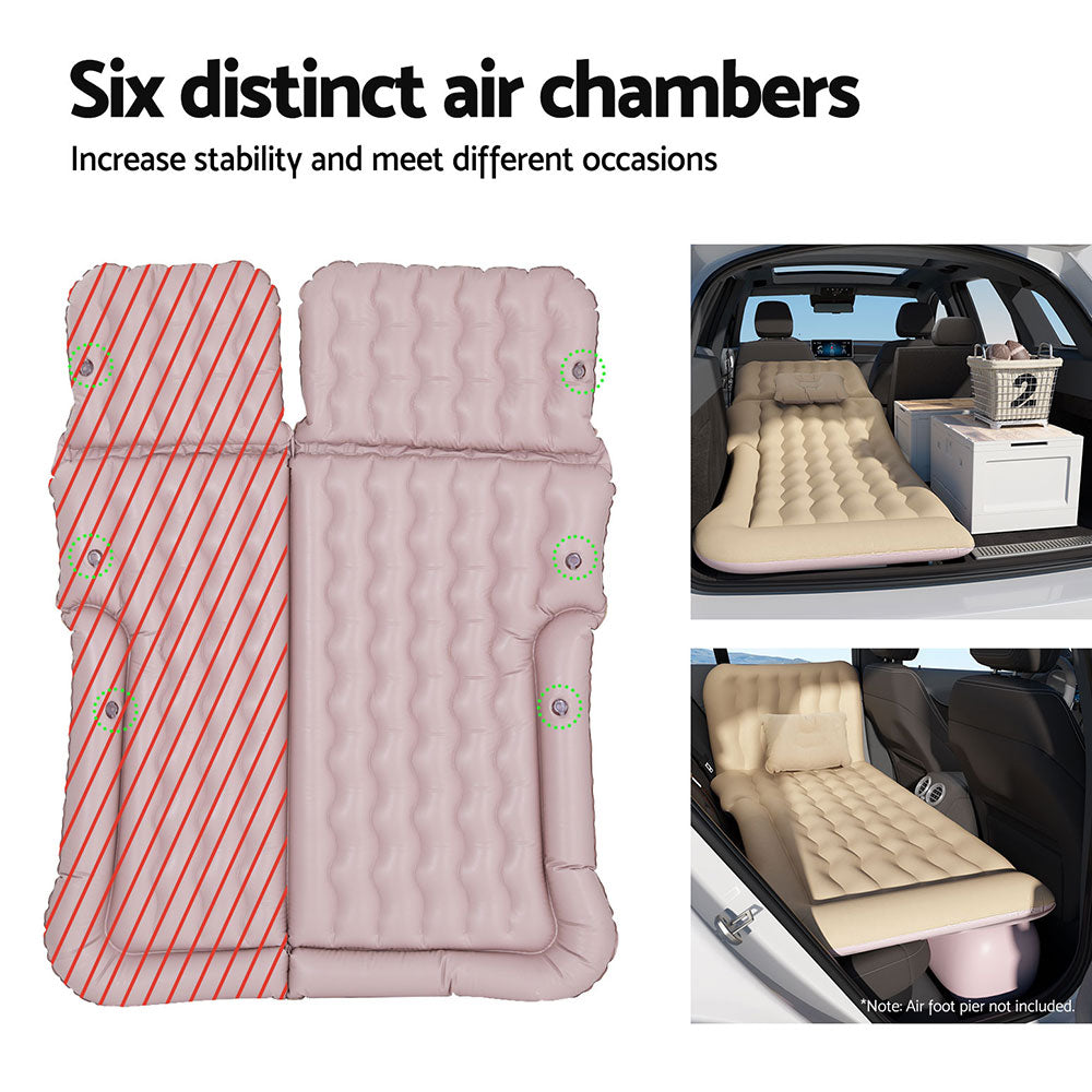 Weisshorn Inflatable Car Mattress 175x130cm with Pillows & Air Pump - Beige - SuperSaverAU - view 5