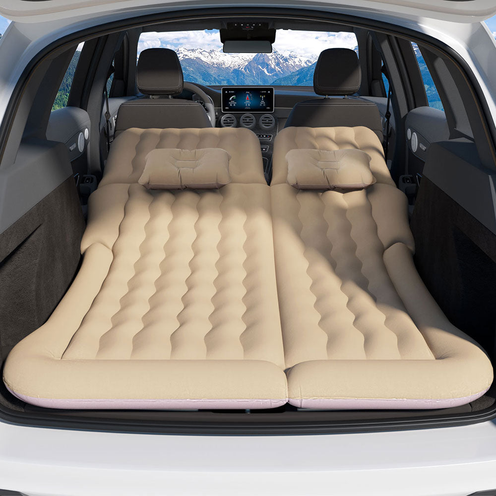 Weisshorn Inflatable Car Mattress 175x130cm with Pillows & Air Pump - Beige