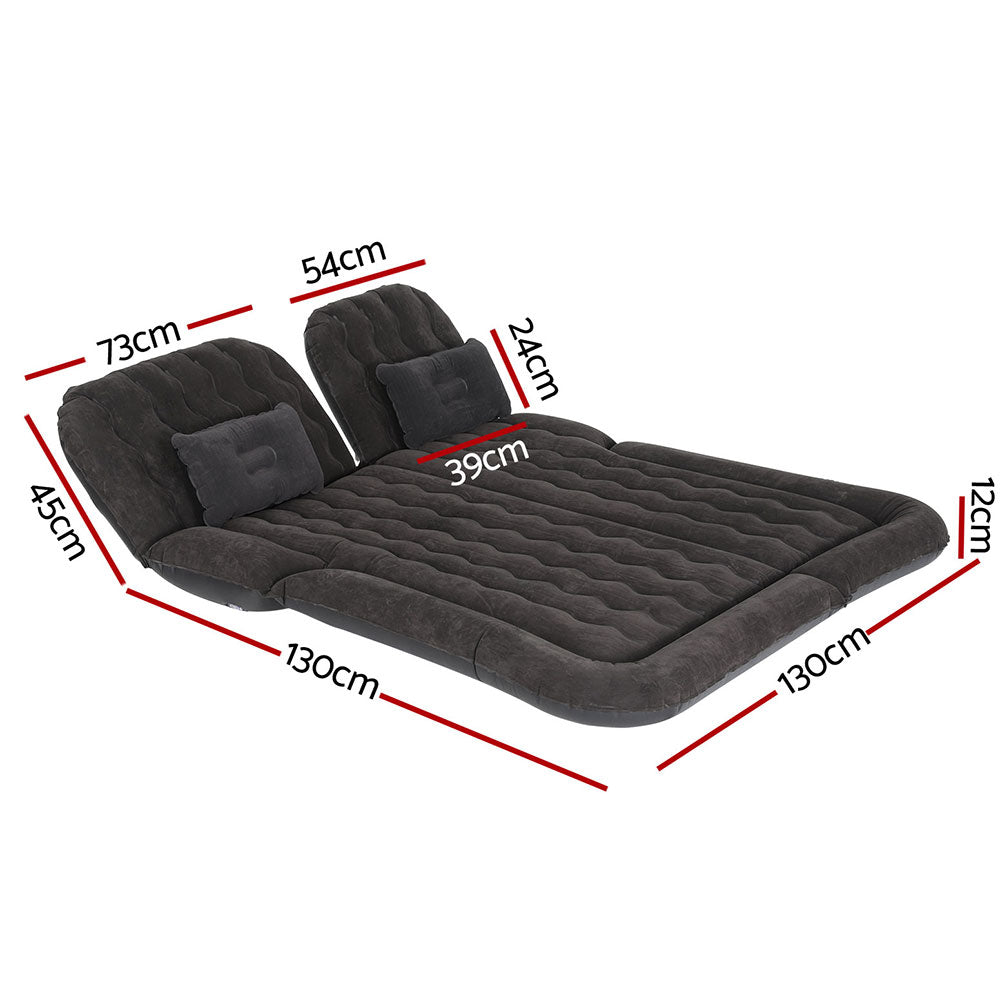 Weisshorn Car Mattress 175x130 Inflatable Bed with Pillows & Air Pump, Black
