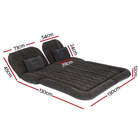 Weisshorn Car Mattress 175x130 Inflatable Bed with Pillows & Air Pump, Black - SuperSaverAU - view 1