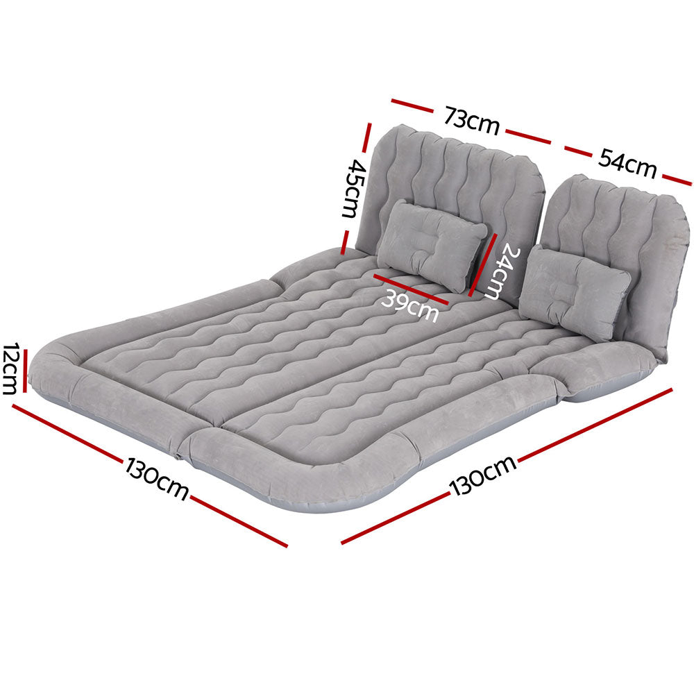 Weisshorn Car Mattress Inflatable 175x130 Grey with Pillows & Air Pump