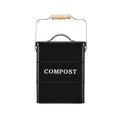 Gardeon 5L Kitchen Compost Bin – Black Galvanised Iron Countertop Caddy with Ventilated Lid