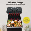 Gardeon 5L Kitchen Compost Bin – Black Galvanised Iron Countertop Caddy with Ventilated Lid
