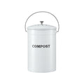 Gardeon 6L Kitchen Compost Bin – White Galvanised Iron Countertop Caddy with Ventilated Lid