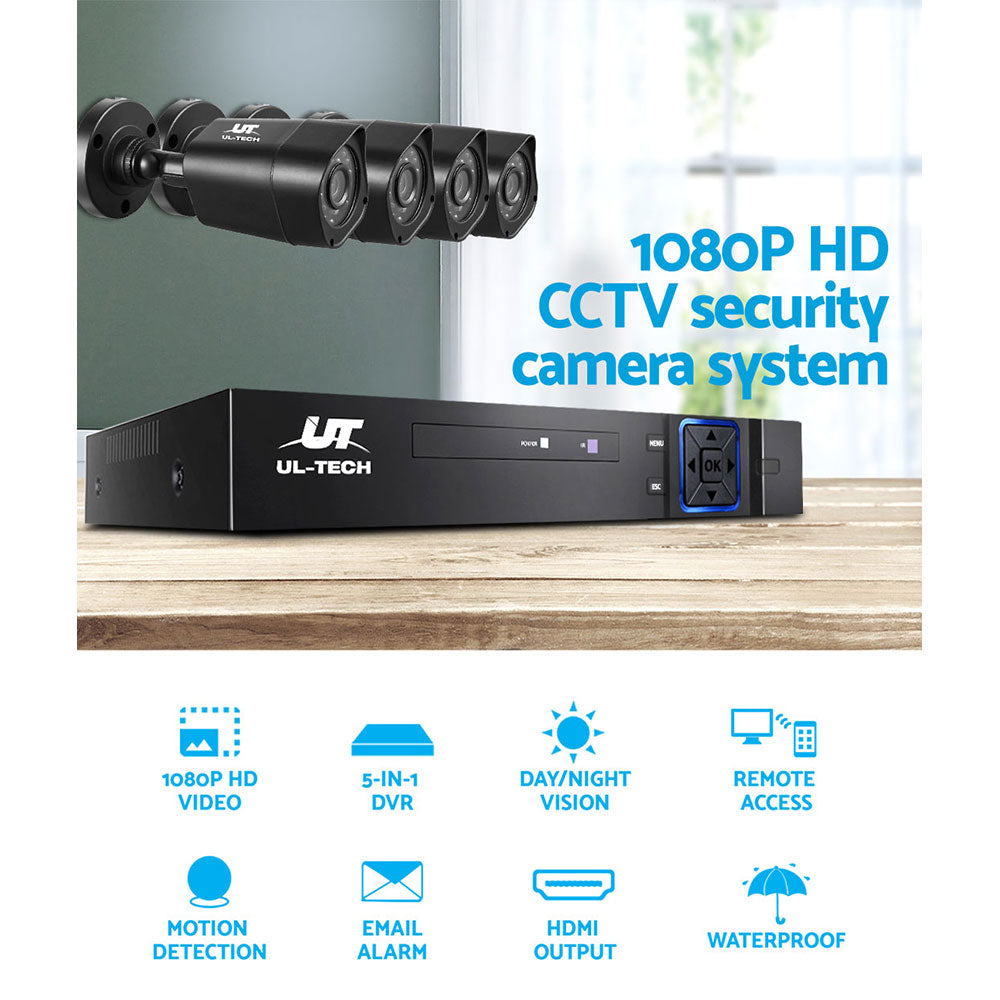 UL-tech CCTV Security System 4CH DVR 4 Cameras 1080p - SuperSaverAU - view 4