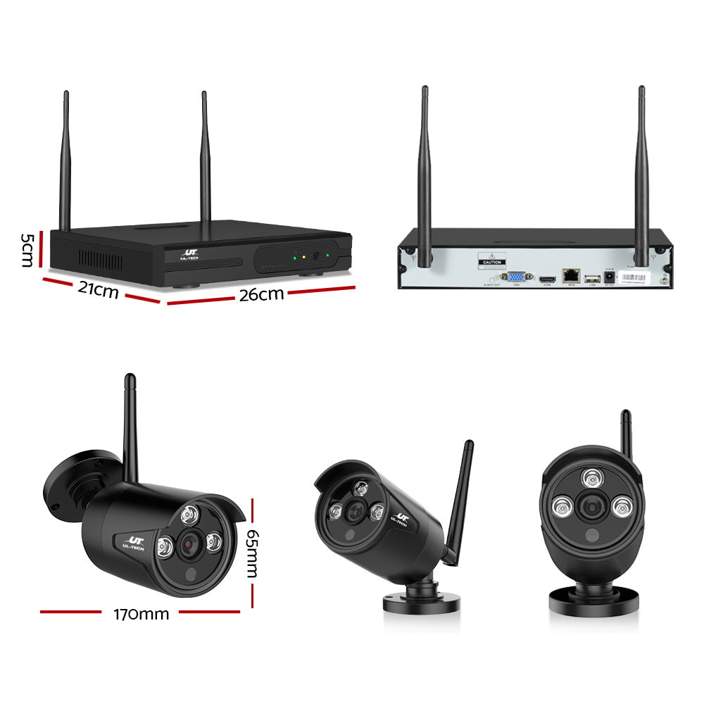 UL-tech Wireless CCTV Security System 8CH NVR 3MP 8 Bullet Cameras - SuperSaverAU - view 2