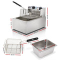 Devanti 10L Electric Deep Fryer 2200W with Single Basket and Auto Thermostat - SuperSaverAU - view 2