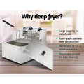 Devanti 10L Electric Deep Fryer 2200W with Single Basket and Auto Thermostat - SuperSaverAU - view 3