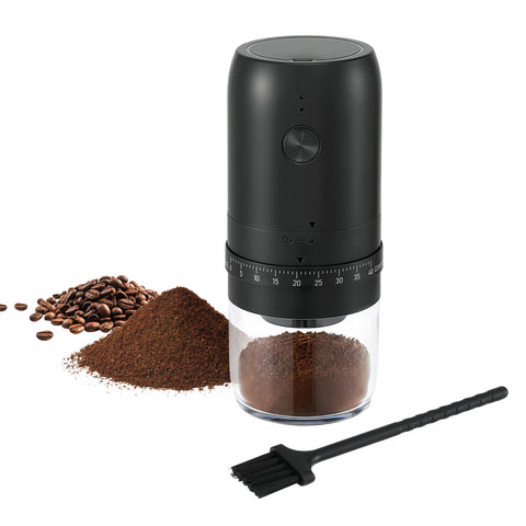 Devanti Electric Coffee Grinder USB-C Rechargeable Portable Coffee Bean Grinder with 40 Precise Grind Settings | Automatic Spice Nut Pepper Grinder Mill with Cleaning Brush & Ground Coffee Container for Home Office Camping Travel, Black - SuperSaverAU - view 1