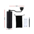 Devanti Manual Coffee Grinder with 24 Adjustable Settings | Hand Coffee Bean Burr Mill for Espresso French Press | Portable Stainless Steel Quiet Grinder with Storage Bag for Travel Camping, Black - SuperSaverAU - view 2