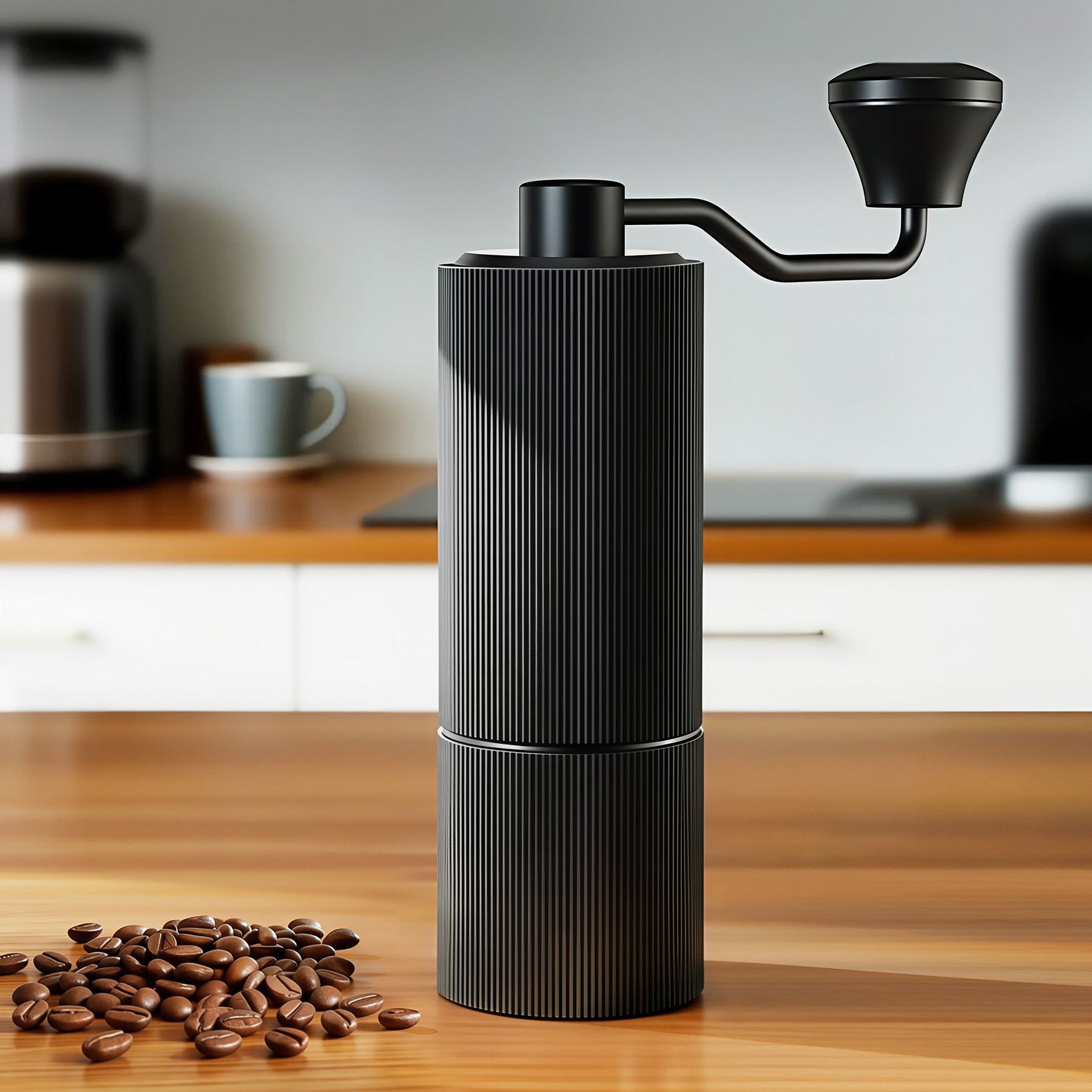 Devanti Manual Coffee Grinder with 24 Adjustable Settings | Hand Coffee Bean Burr Mill for Espresso French Press | Portable Stainless Steel Quiet Grinder with Storage Bag for Travel Camping, Black - SuperSaverAU - view 8