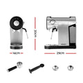 Devanti Espresso Machine 20 Bar Pressure, 0.9L Water Tank, Milk Frother, Silver - SuperSaverAU - view 2