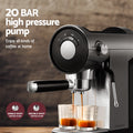 Devanti Espresso Machine 20 Bar Pressure, 0.9L Water Tank, Milk Frother, Silver - SuperSaverAU - view 4