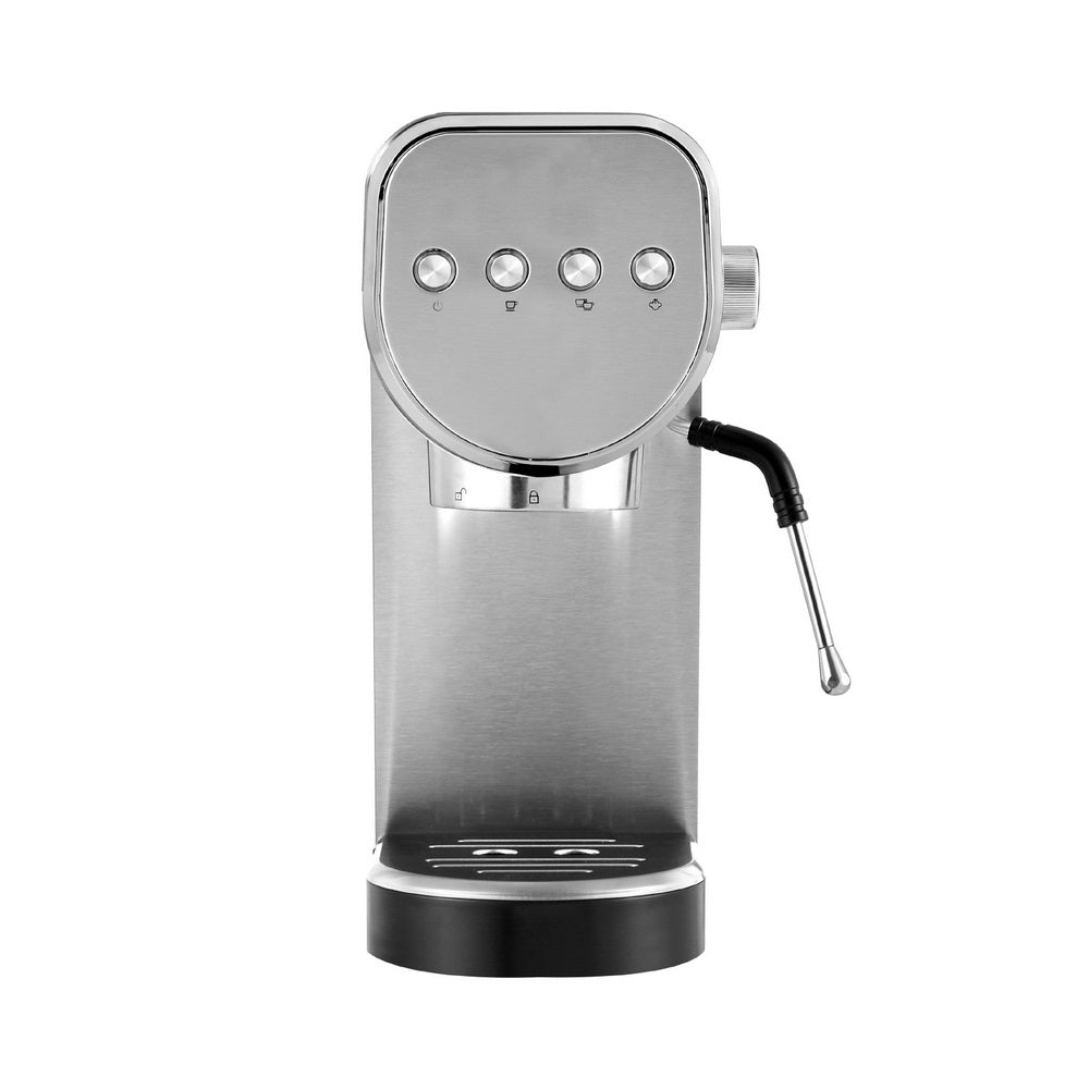 Devanti Espresso Machine 20 Bar Pressure, 0.9L Water Tank, Milk Frother, Silver - SuperSaverAU - view 3