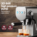 Devanti Espresso Machine 20 Bar Pressure, 0.9L Water Tank, Milk Frother, Silver - SuperSaverAU - view 4