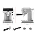 Devanti 20 Bar Coffee Machine Espresso Cafe Maker - SuperSaverAU - view 2