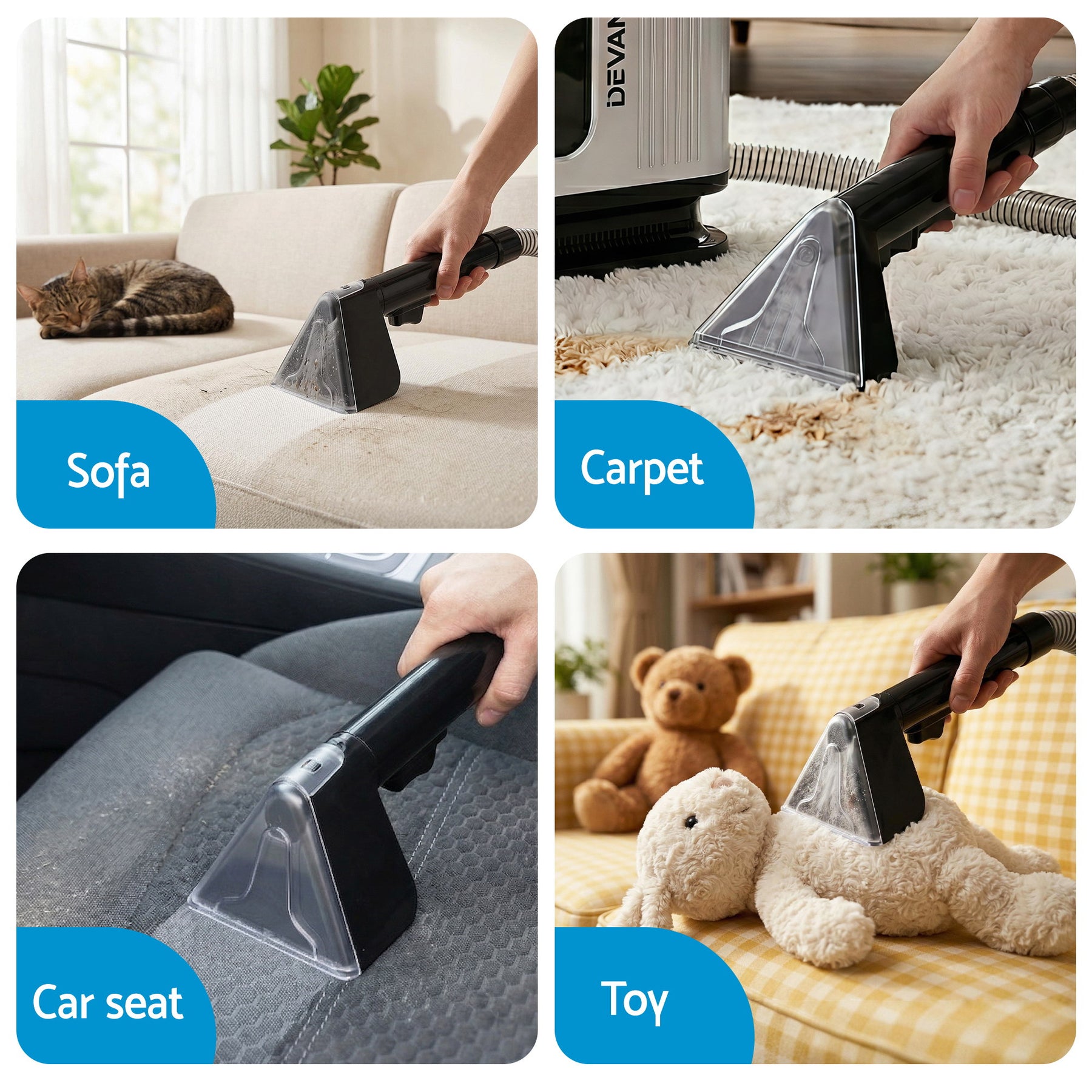 Devanti Carpet Washer Vacuum Cleaner 600W 13kpa Hose Self-Cleaning Function - SuperSaverAU - view 5