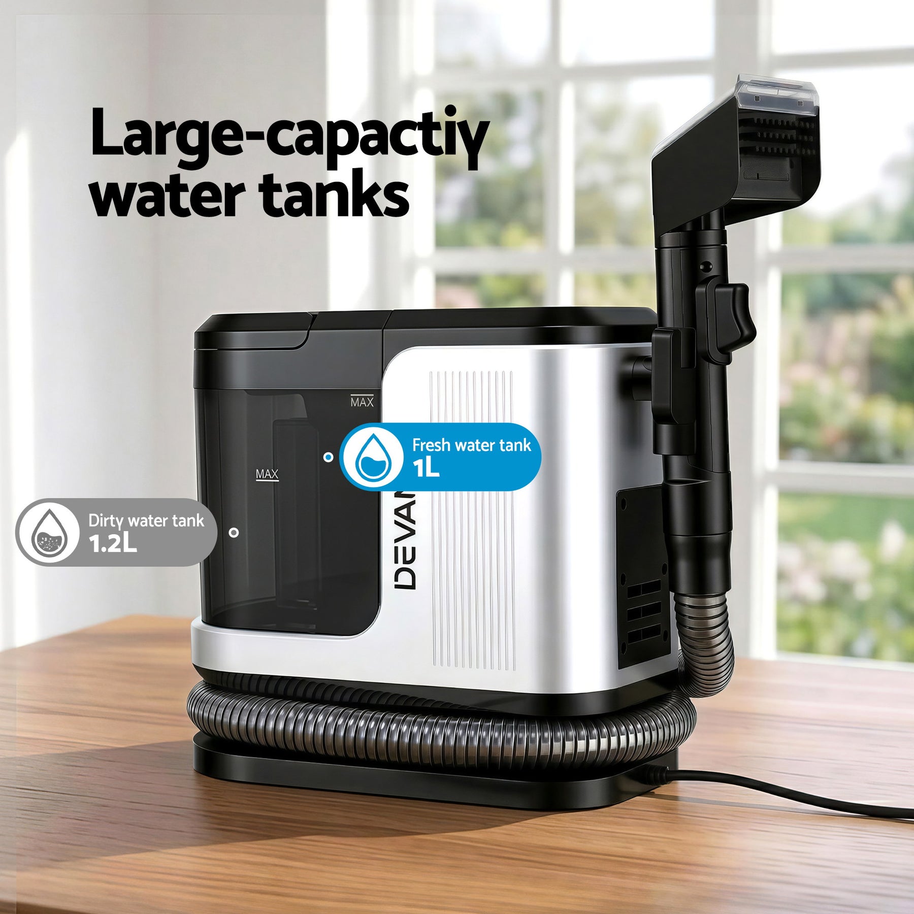 Devanti Carpet Washer Vacuum Cleaner 600W 13kpa Hose Self-Cleaning Function - SuperSaverAU - view 8
