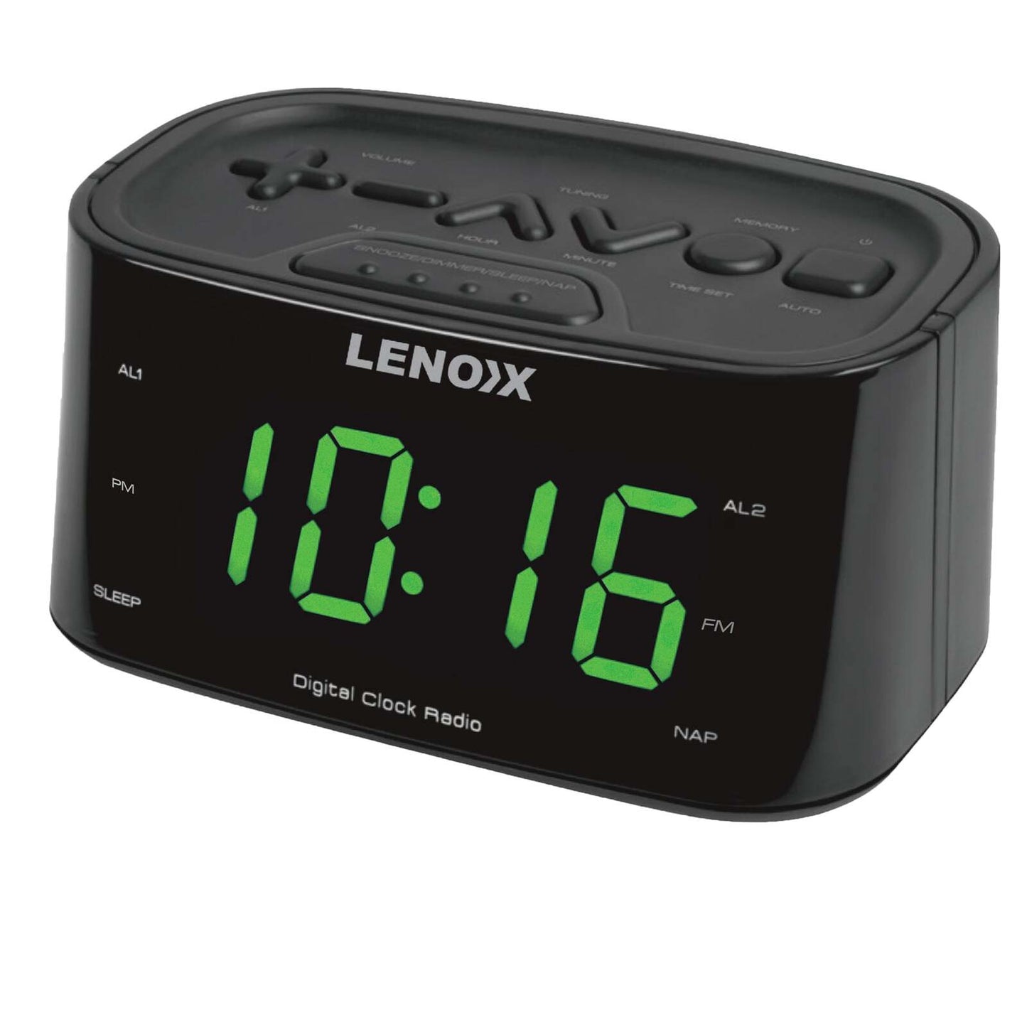 Smartphone-Charging USB Alarm Clock with FM Radio, Dual Alarm & Large 1.2" LED Display
