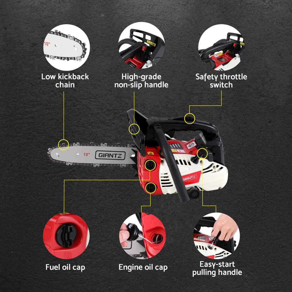 Giantz 25cc Petrol Chainsaw 10" Bar E-Start Tree Pruning Chain Saw - SuperSaverAU - view 6