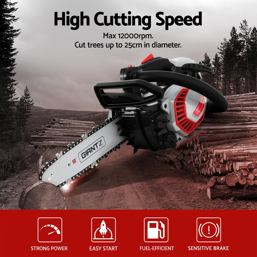Giantz 25CC Petrol Chainsaw 10'' Bar Lightweight for Pruning & Cutting - SuperSaverAU - view 4
