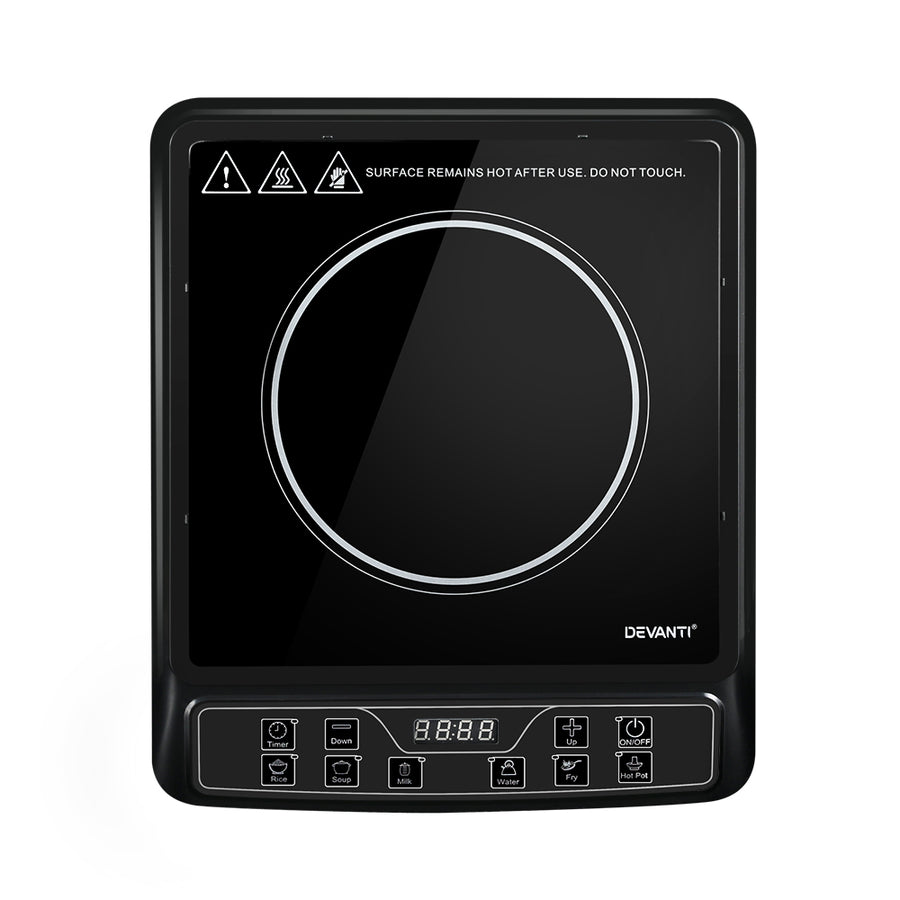 Devanti 30cm Portable Induction Cooktop 2000W - Black