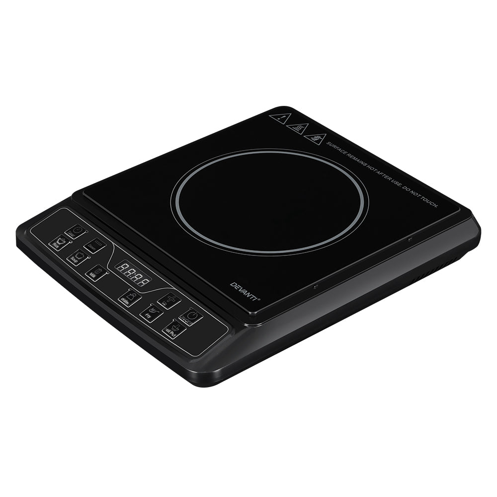 Devanti 30cm Portable Induction Cooktop 2000W - Black